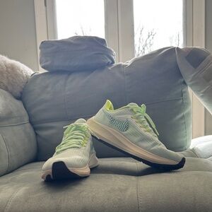 Nike Women's Athletic Shoes - White and Neon Green
